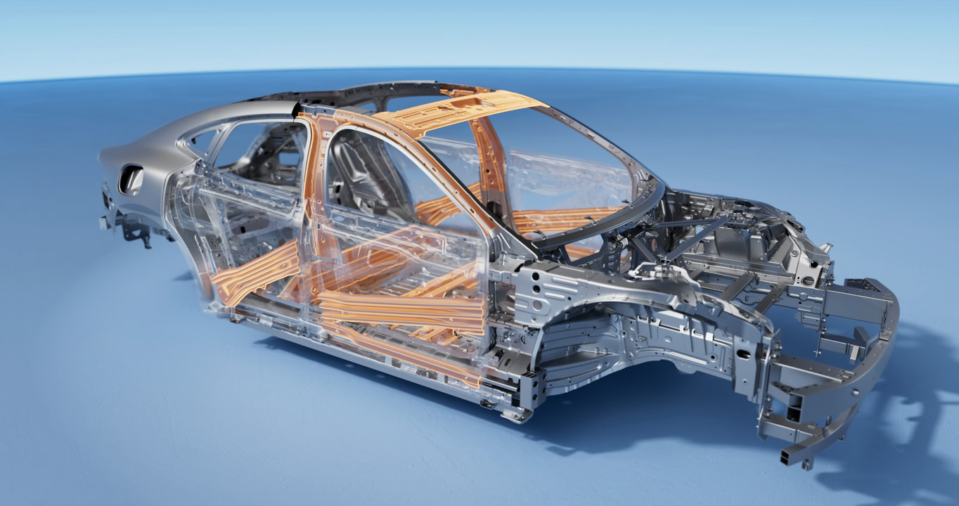 尚界 Z7 的车架渲染图