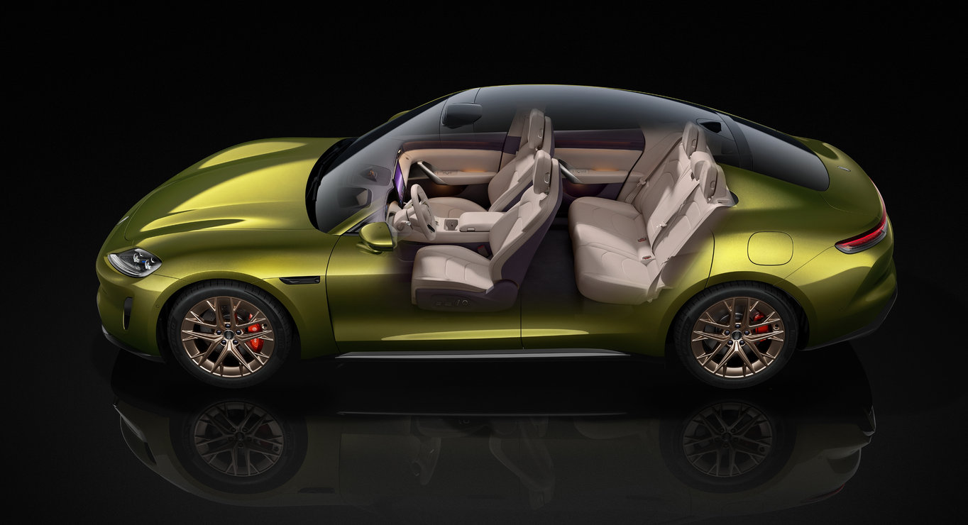 尚界 Z7 透视图，展示了车丰富的收纳空间