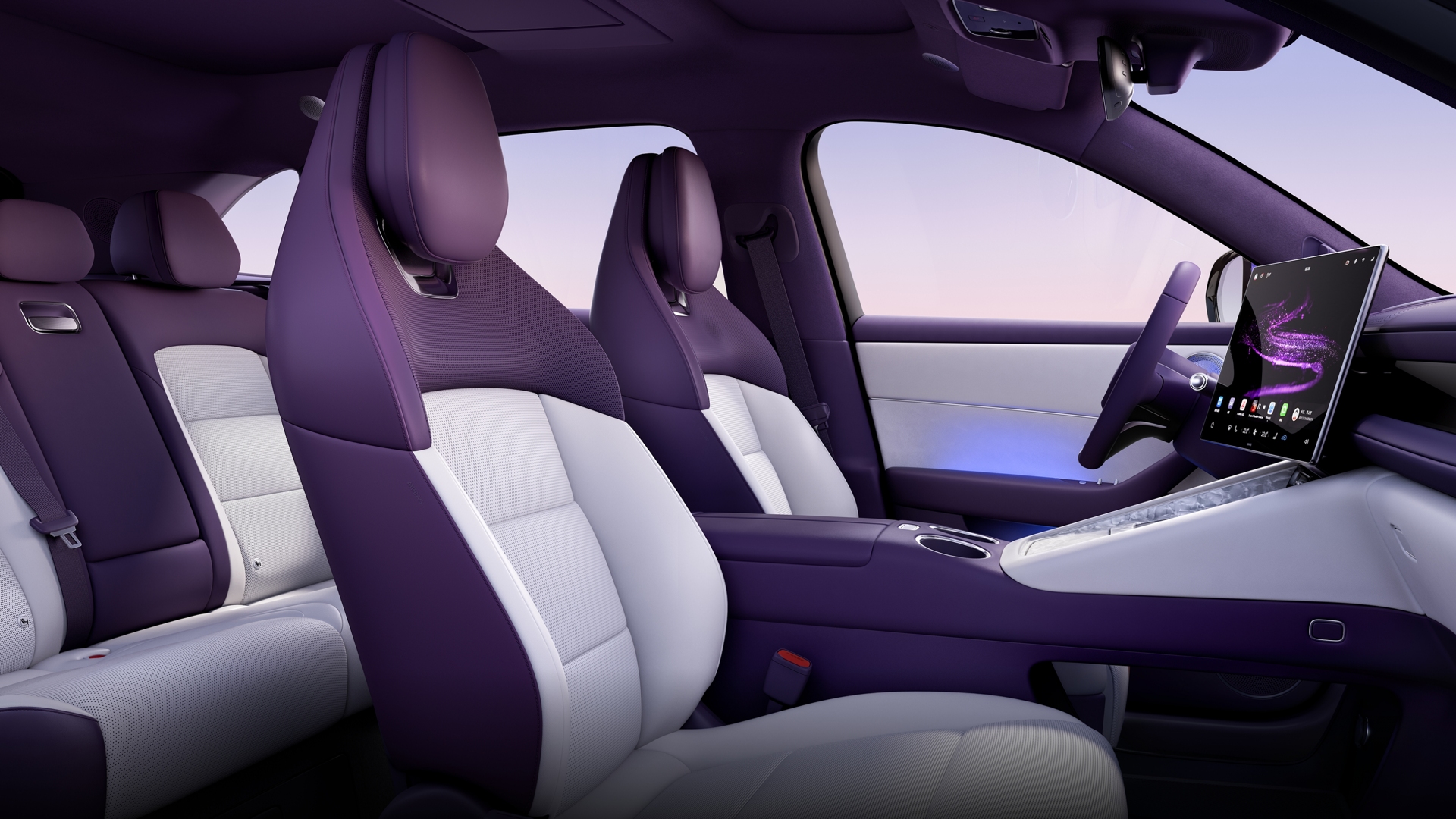 问界 M6 紫慕白内饰